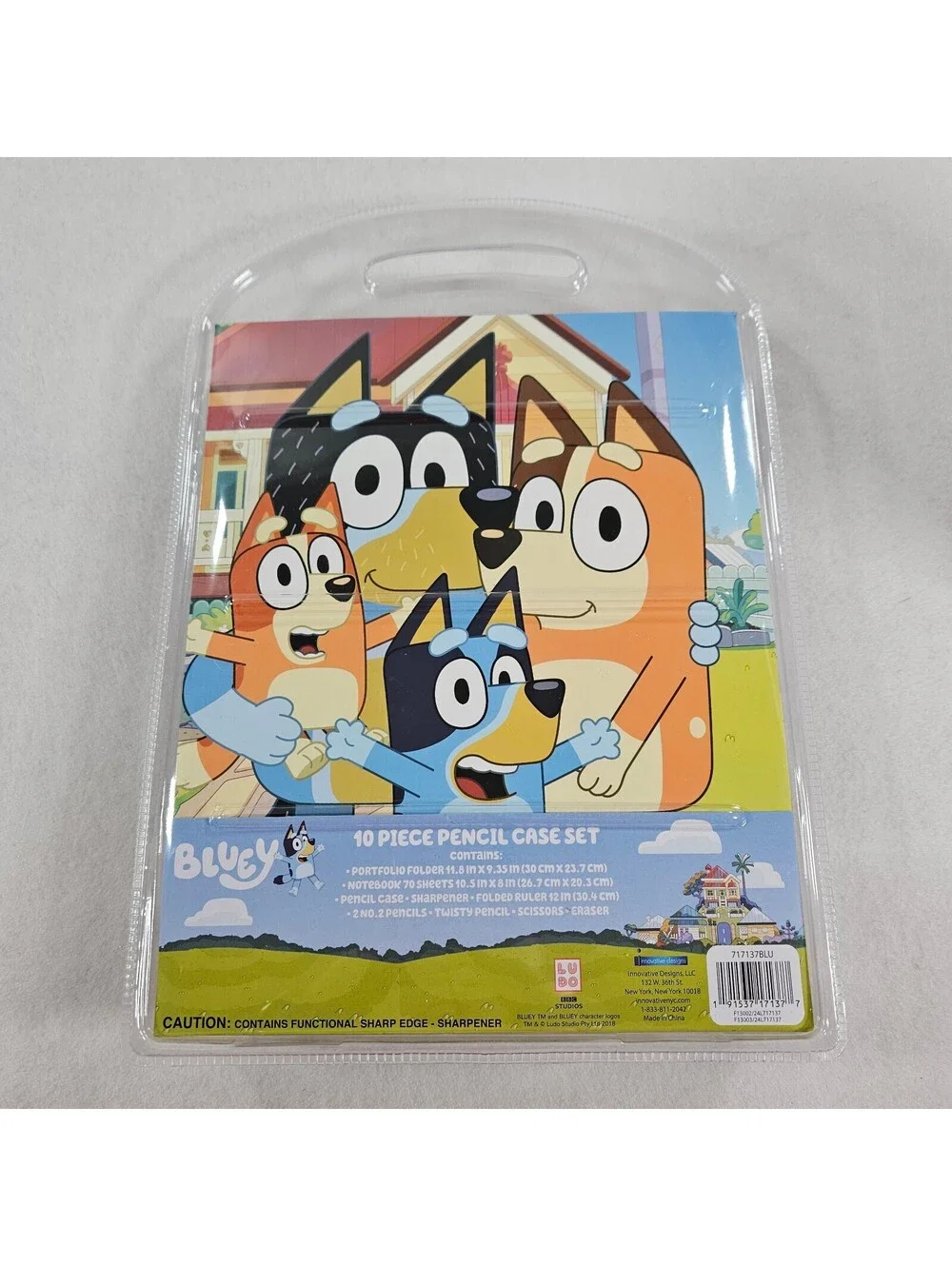 Bluey Head Shaped Tin Bluey 10 Piece Pencil Case Set Bluey Bundle NEW